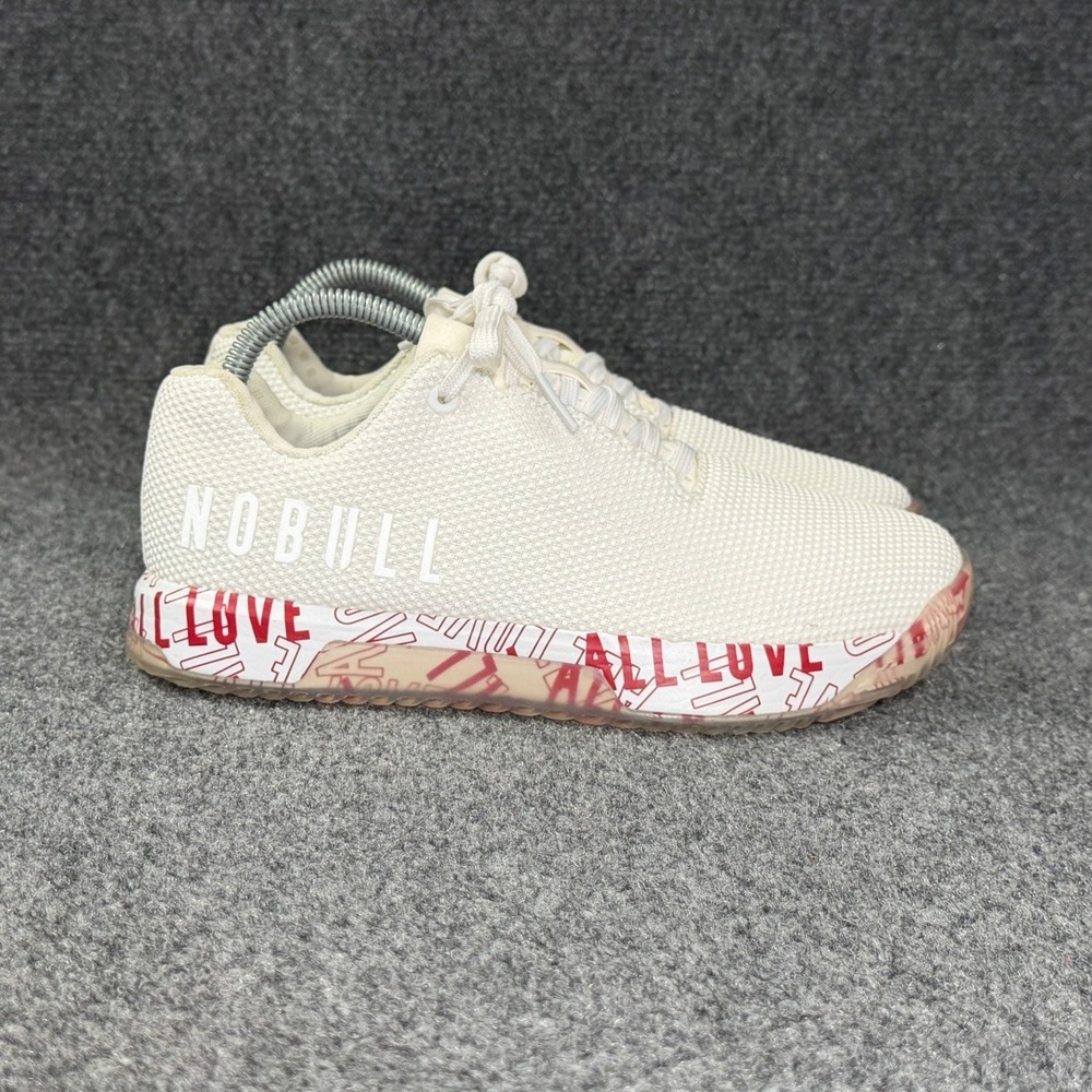 NOBULL Outwork All Love Cross Training Shoes Women's 8.5 White Red Athletic Run
